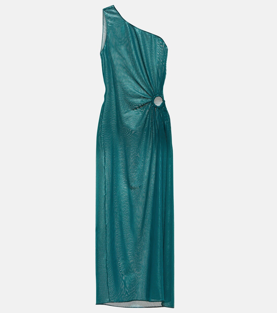 One-Shoulder-Midikleid aus Lamé | Oséree