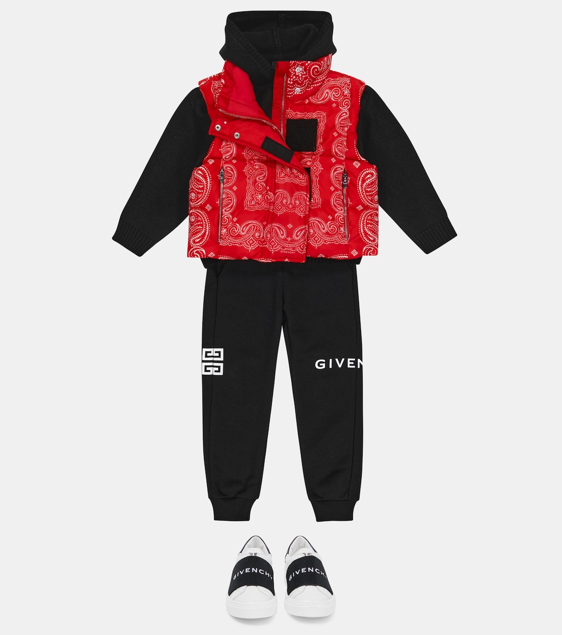 Printed quilted down vest | Givenchy Kids