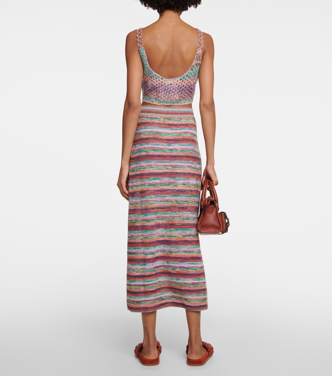 High-rise wool and cashmere midi skirt | Chloé