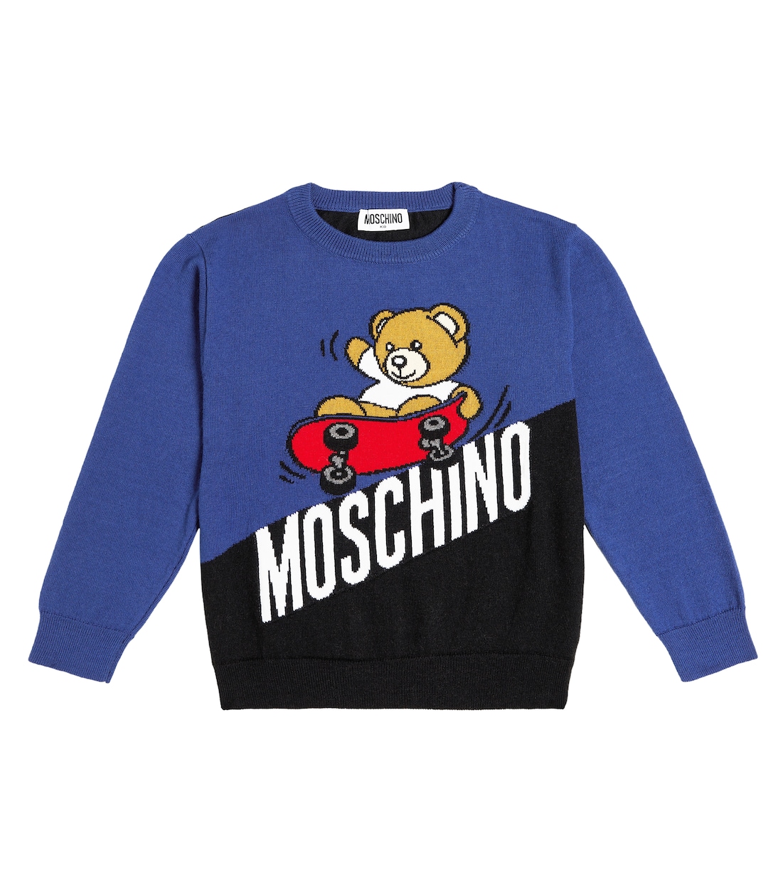Logo cotton and wool sweater | Moschino Kids