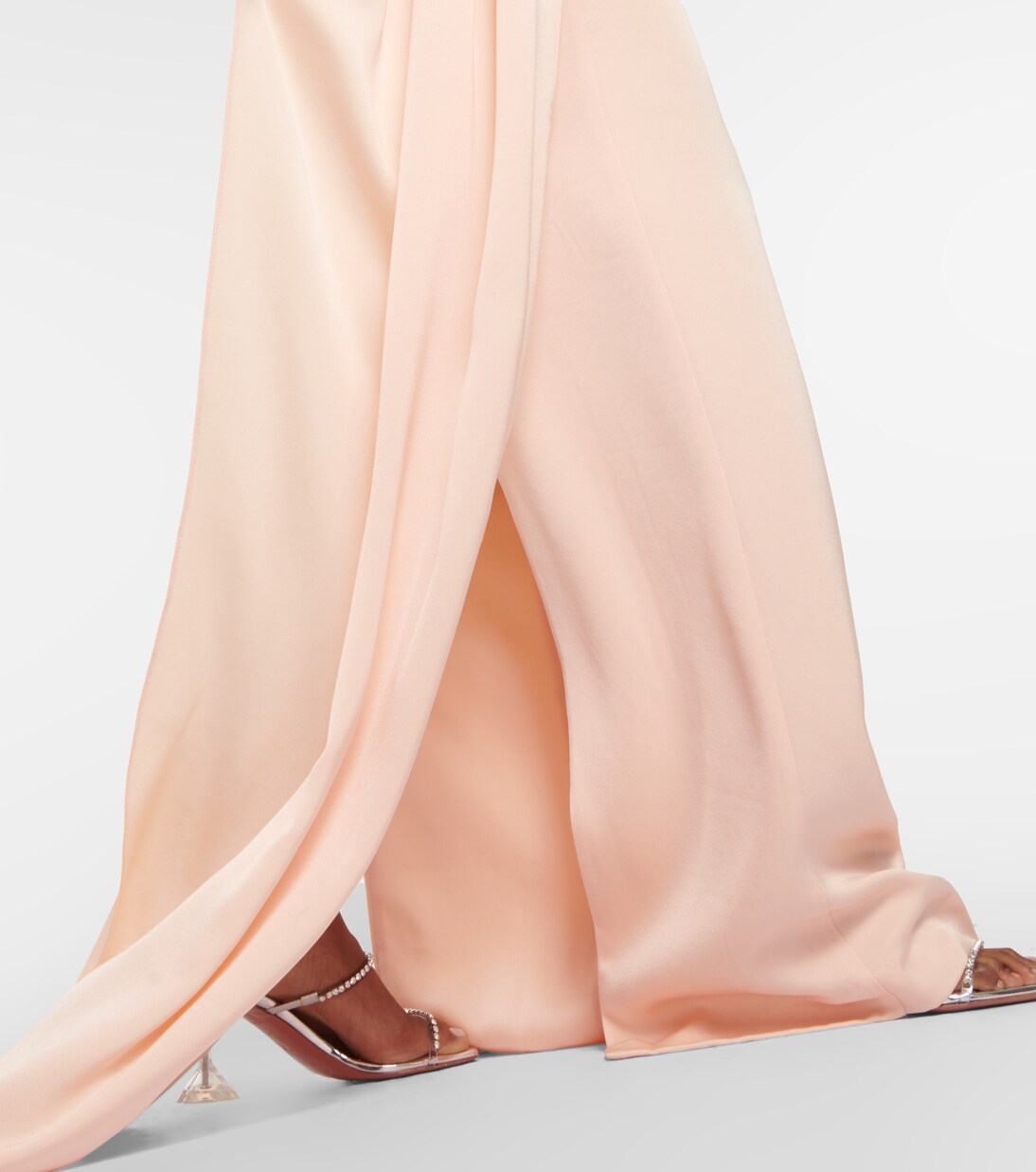 垂褶缎布加长半身裙 | Alex Perry