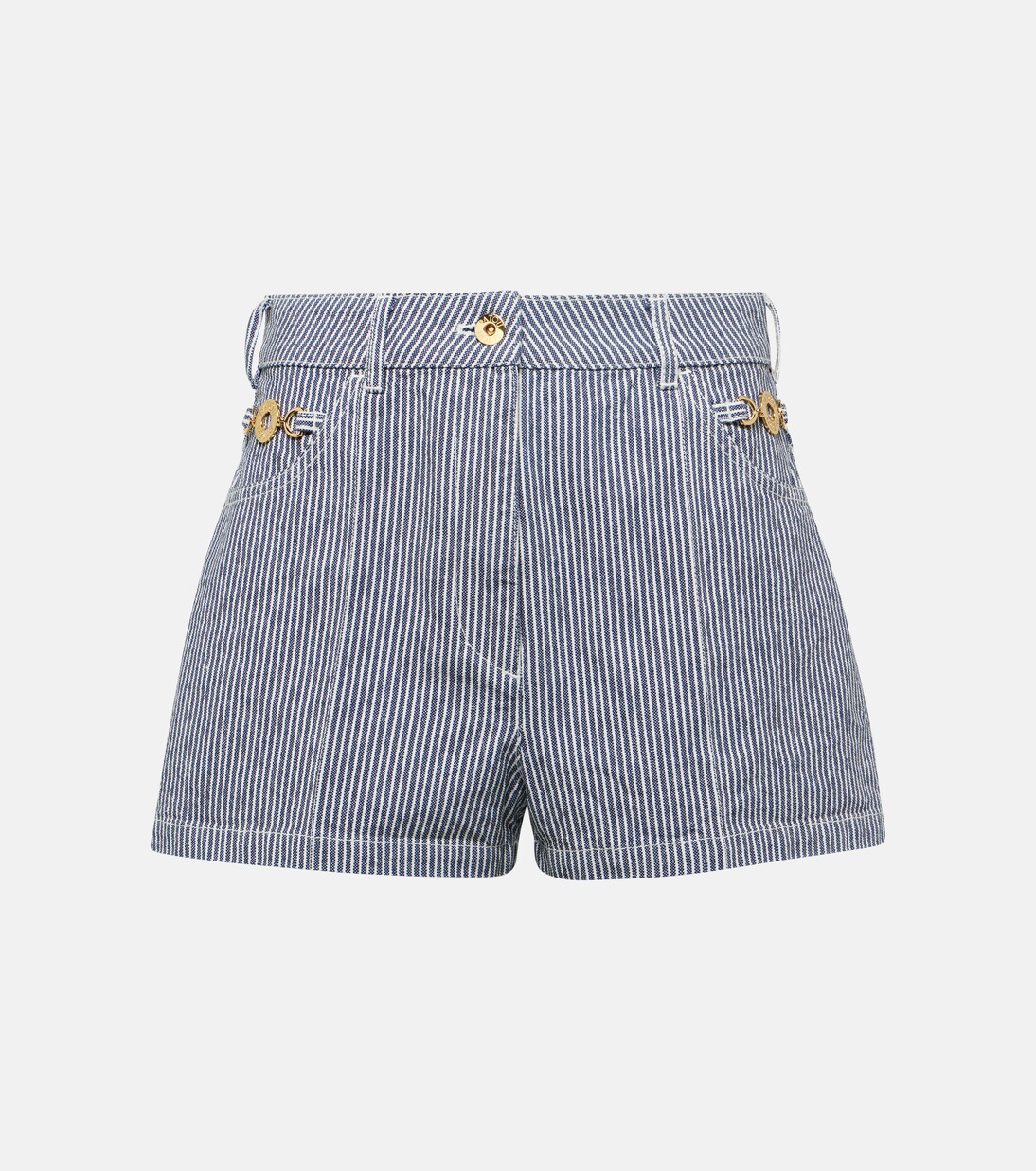 Striped high-rise denim shorts | Patou