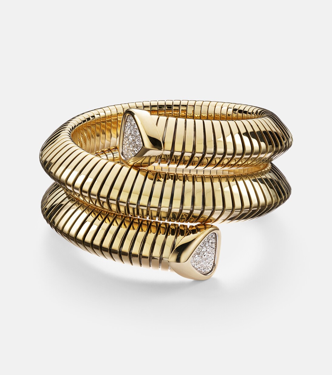 Trisola Triple 18kt gold bangle with diamonds | Marina B
