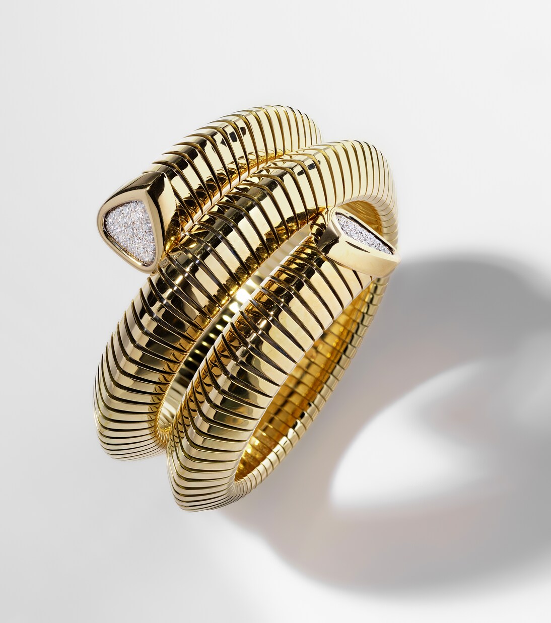 Trisola Triple 18kt gold bangle with diamonds | Marina B