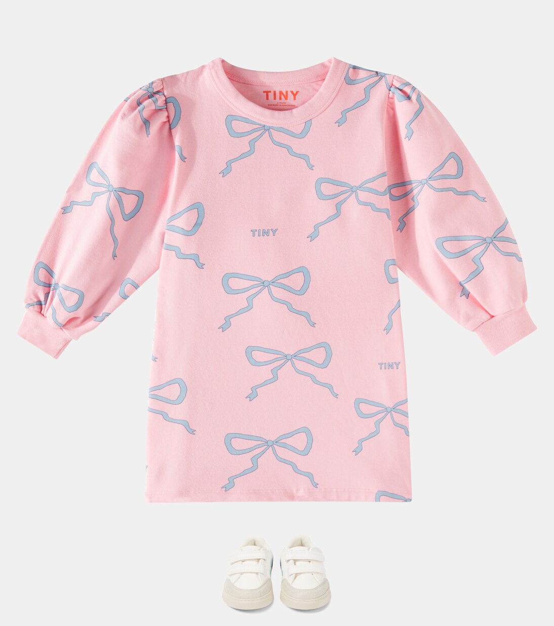 Robe sweat-shirt Bows en coton mélangé | Tinycottons