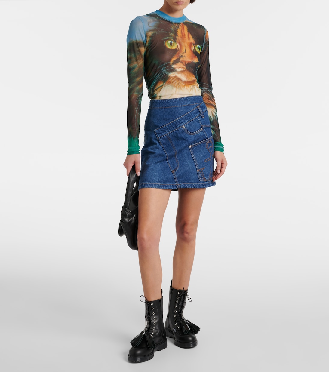 트위스트 데님 미니스커트 | JW Anderson