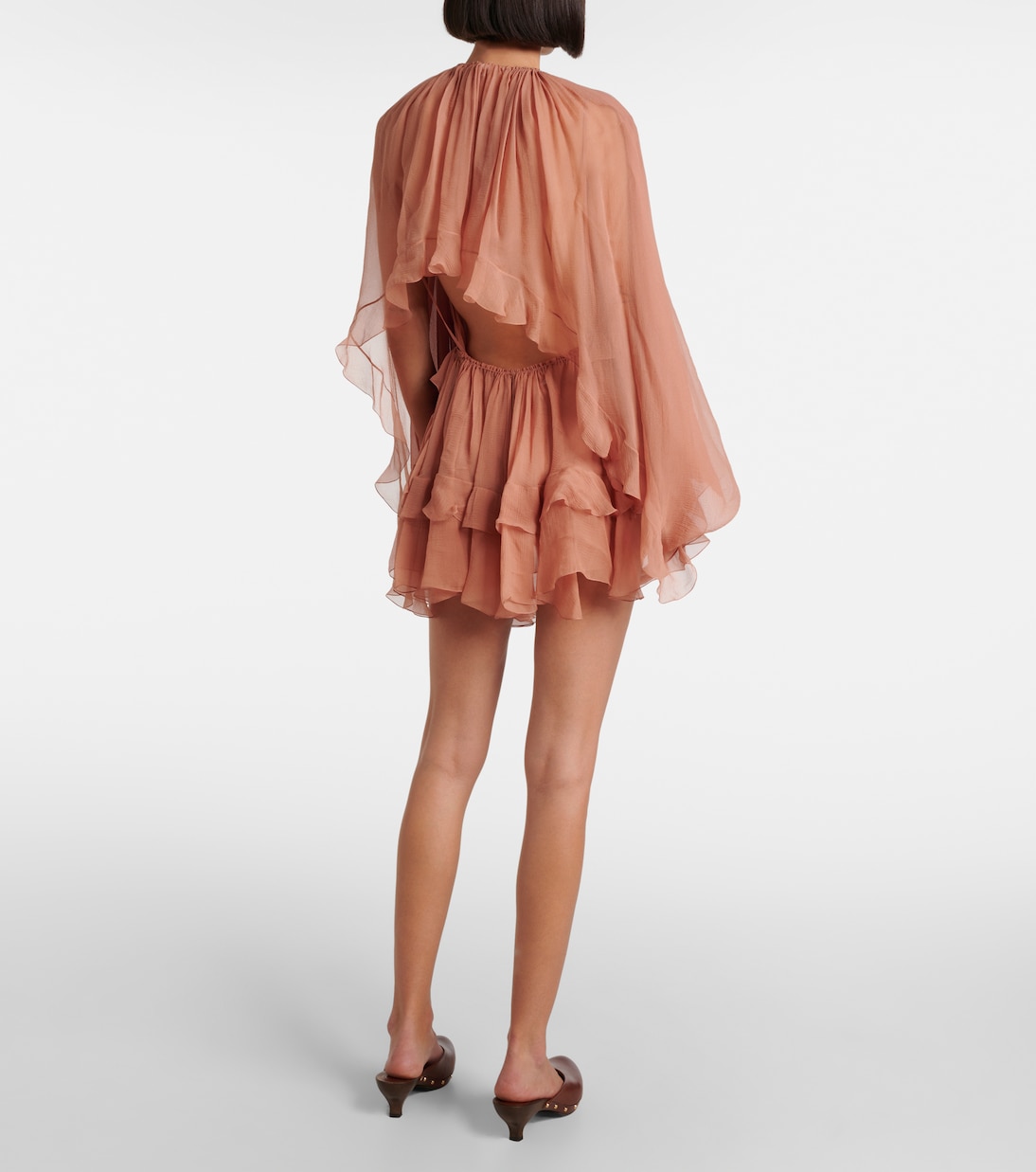 Ruffled silk muslin cape | Chloé