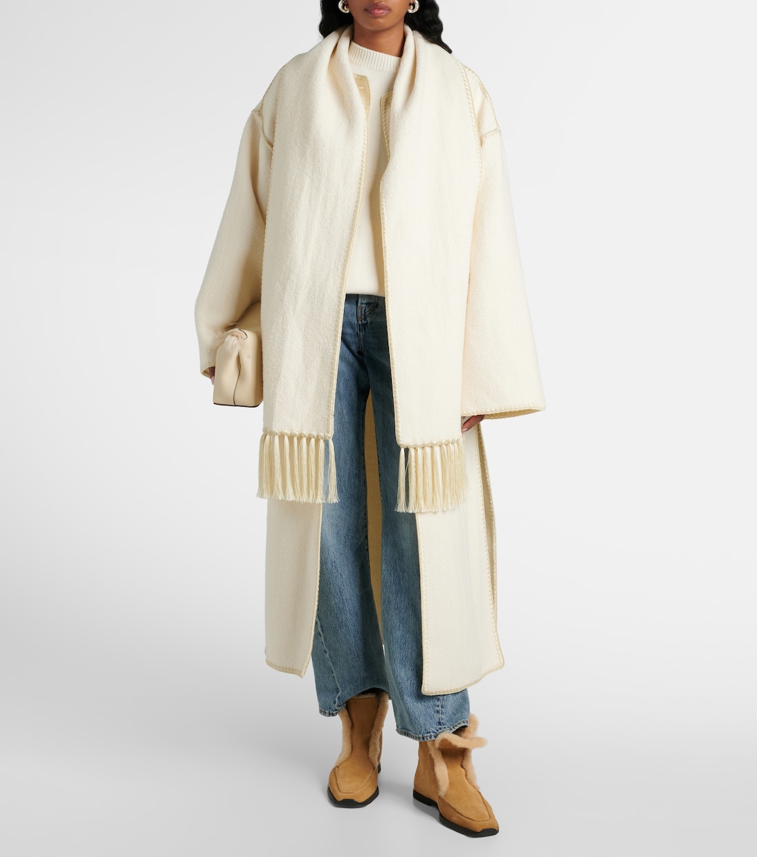 Ankle Boots aus Veloursleder mit Shearling | Toteme