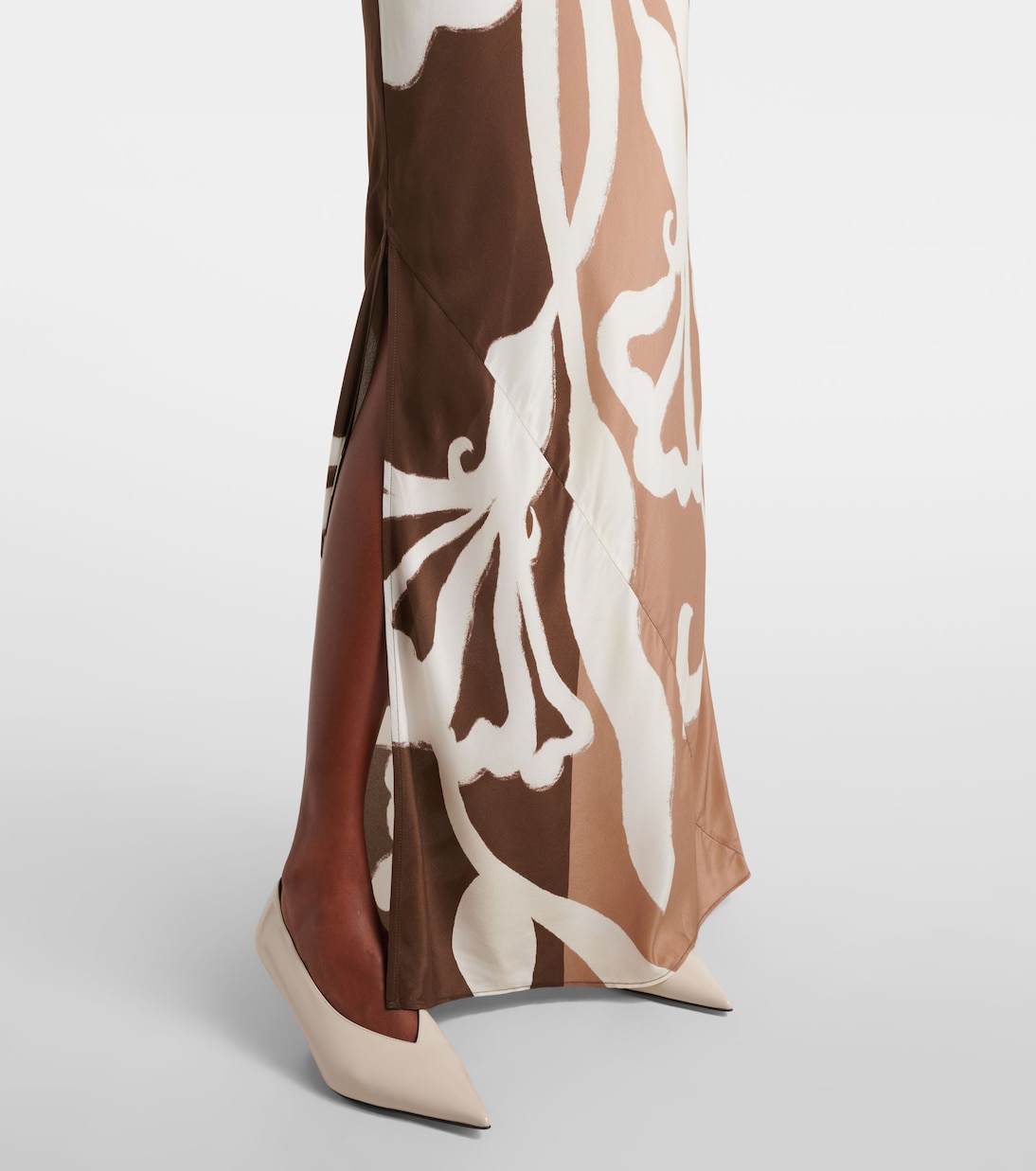 Robe longue en satin de soie à fleurs | SIR