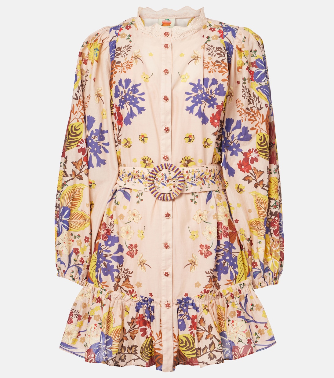 Beauty Bouquet belted cotton minidress | Farm Rio