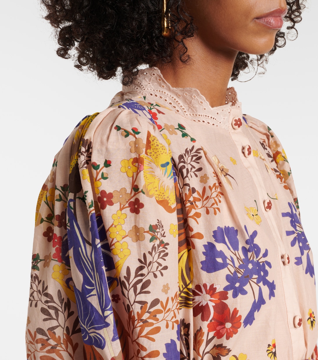 Beauty Bouquet belted cotton minidress | Farm Rio