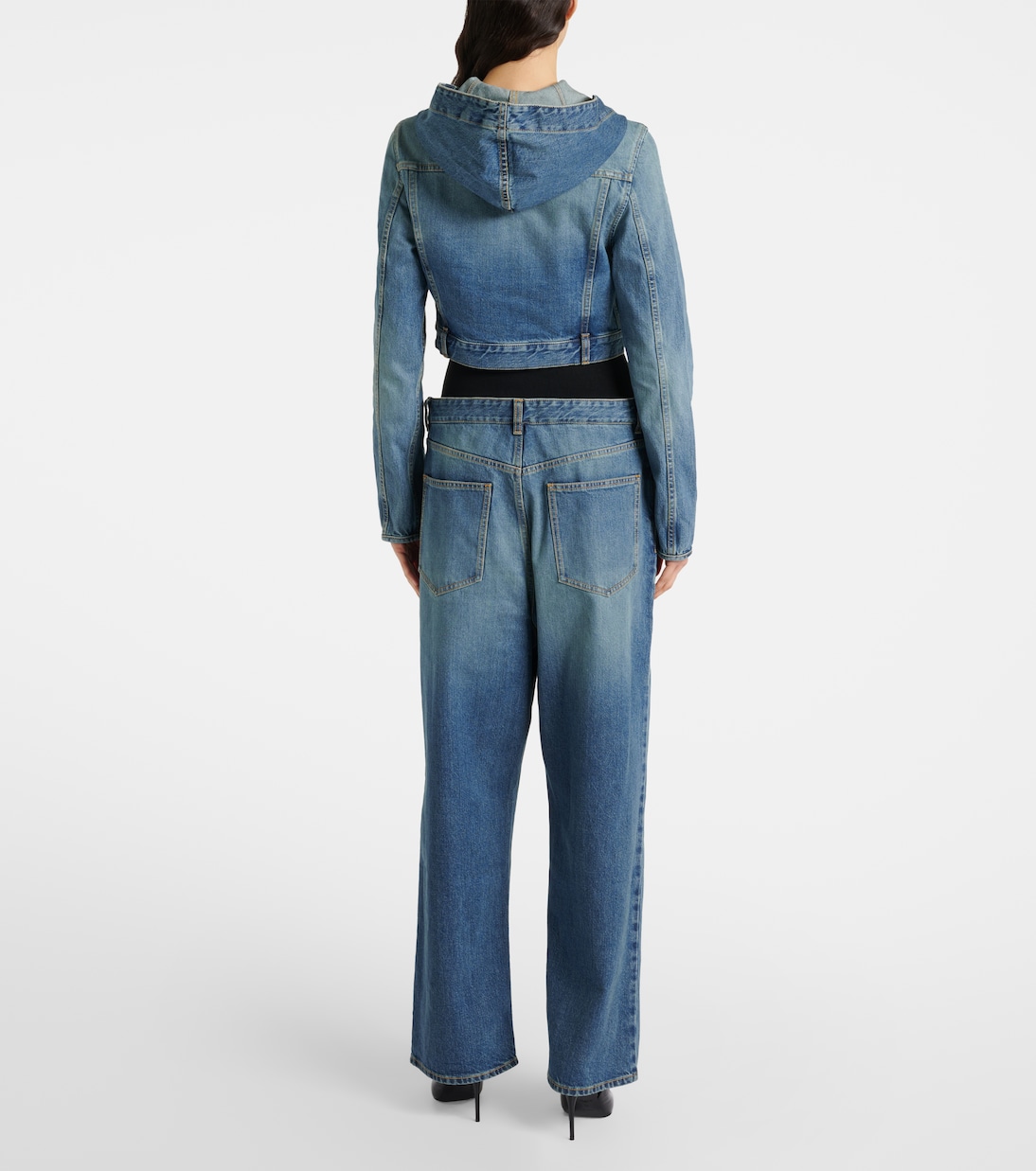 Cropped hooded denim jacket | Alaïa