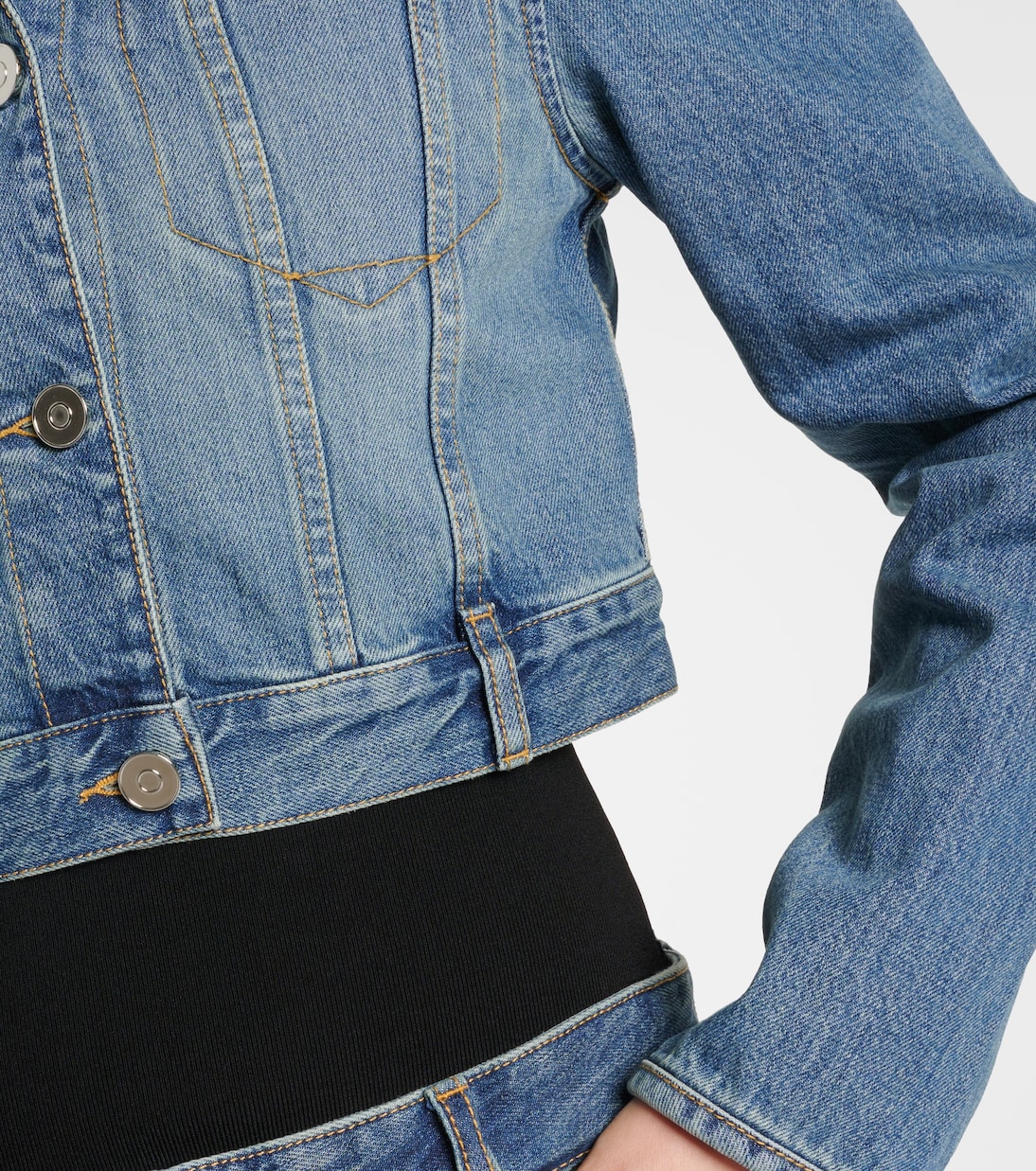 Cropped hooded denim jacket | Alaïa