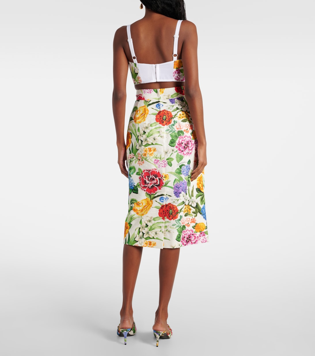 Floral cotton brocade pencil skirt | Dolce&Gabbana