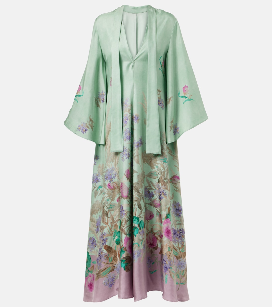 Magnifico floral silk twill maxi dress | La DoubleJ
