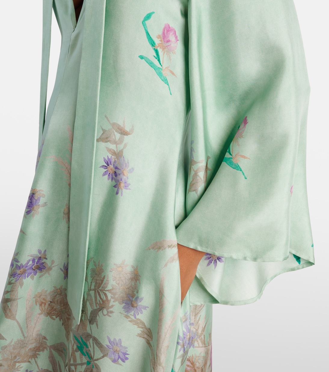 Magnifico floral silk twill maxi dress | La DoubleJ