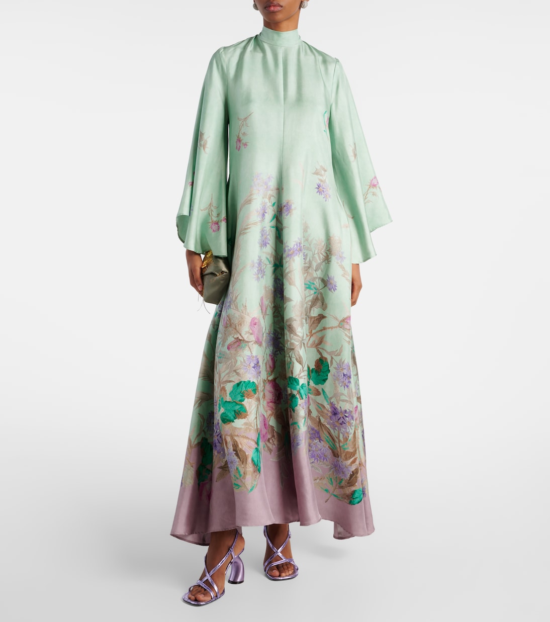 Magnifico floral silk twill maxi dress | La DoubleJ