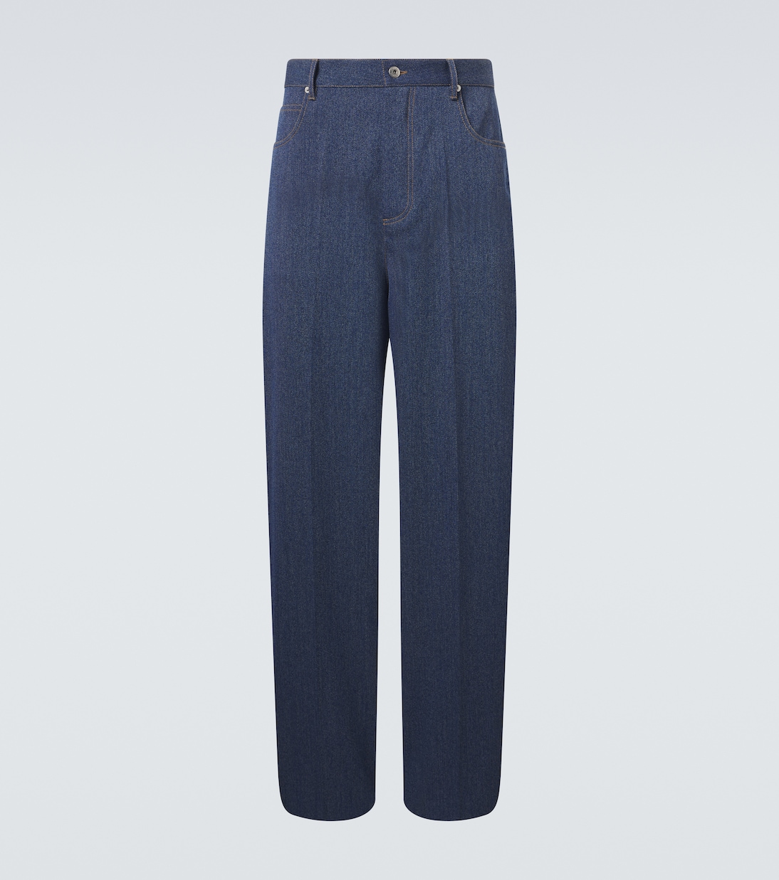 Pantalones anchos en dril de algodón y lana | Bottega Veneta