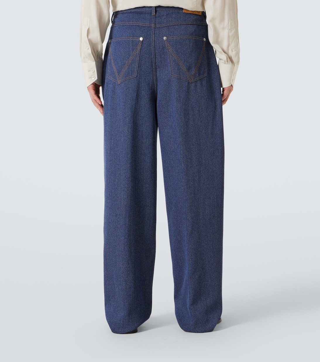 Pantalones anchos en dril de algodón y lana | Bottega Veneta