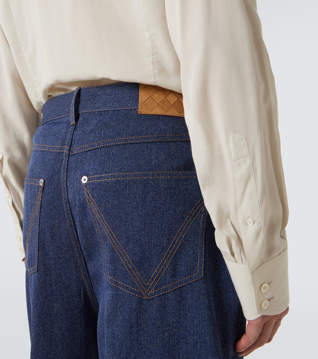 Pantalones anchos en dril de algodón y lana | Bottega Veneta