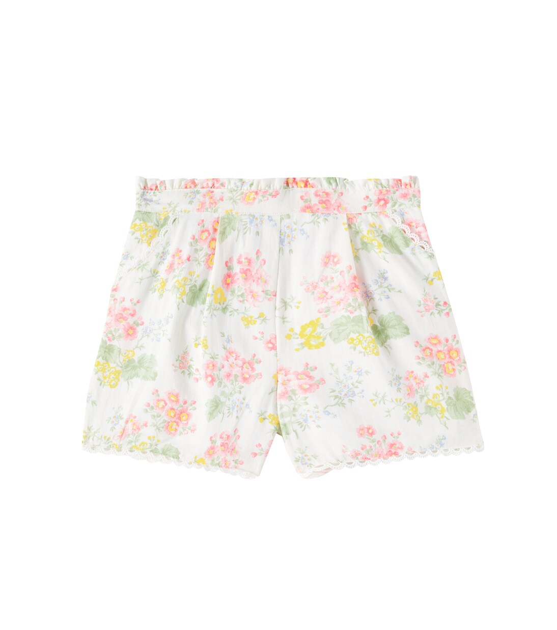 Floral lace-trimmed linen and cotton shorts | Tartine et Chocolat