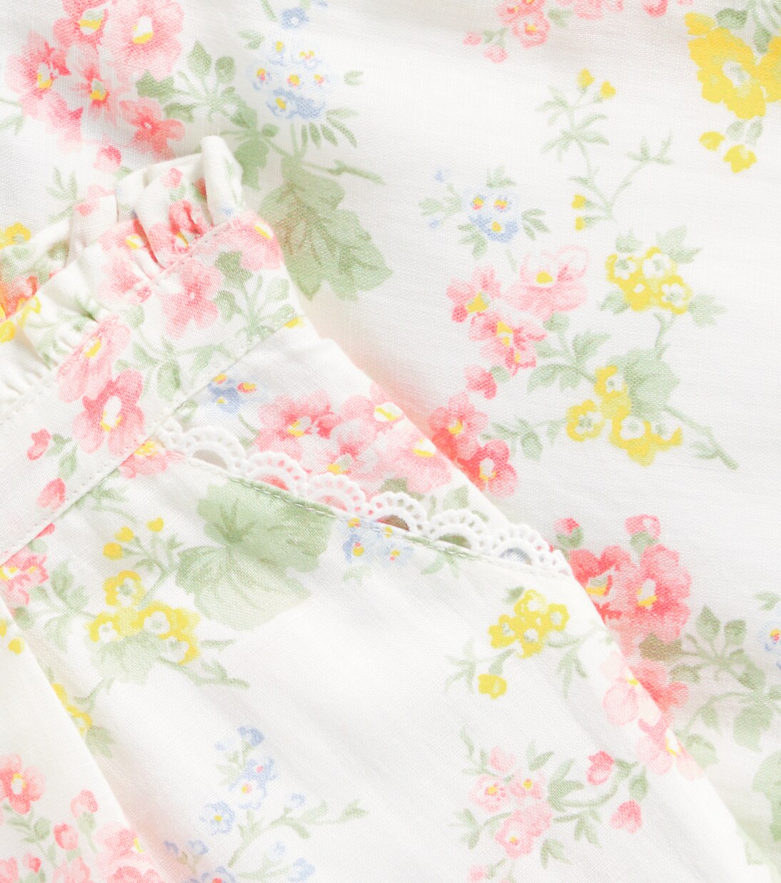 Floral lace-trimmed linen and cotton shorts | Tartine et Chocolat