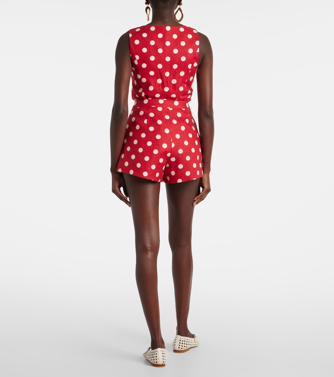 Rosalie polka-dot linen shorts | Posse