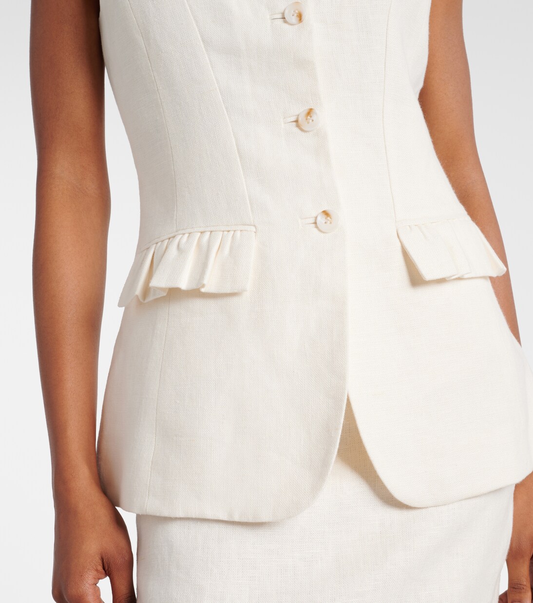 Matilda ruffled linen vest | Posse