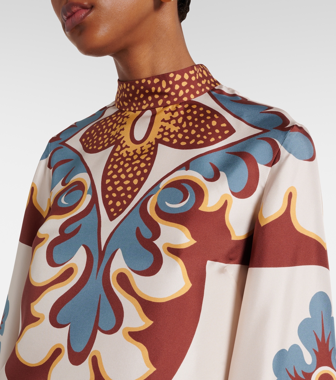 Top Make An Exit aus Seide mit Federn | La DoubleJ