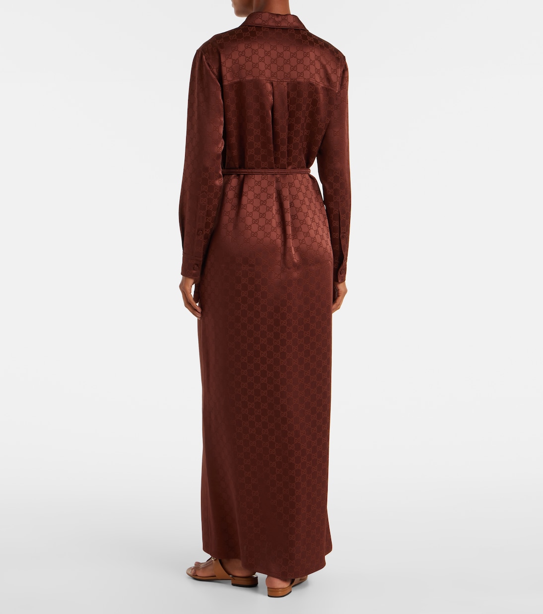 Abito chemisier in raso GG | Gucci