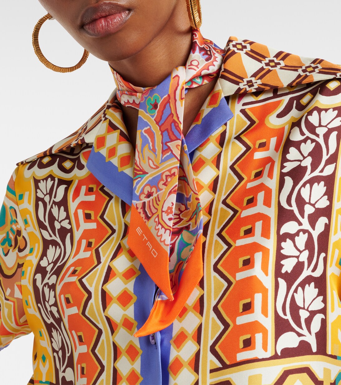 Printed silk twill scarf | Etro