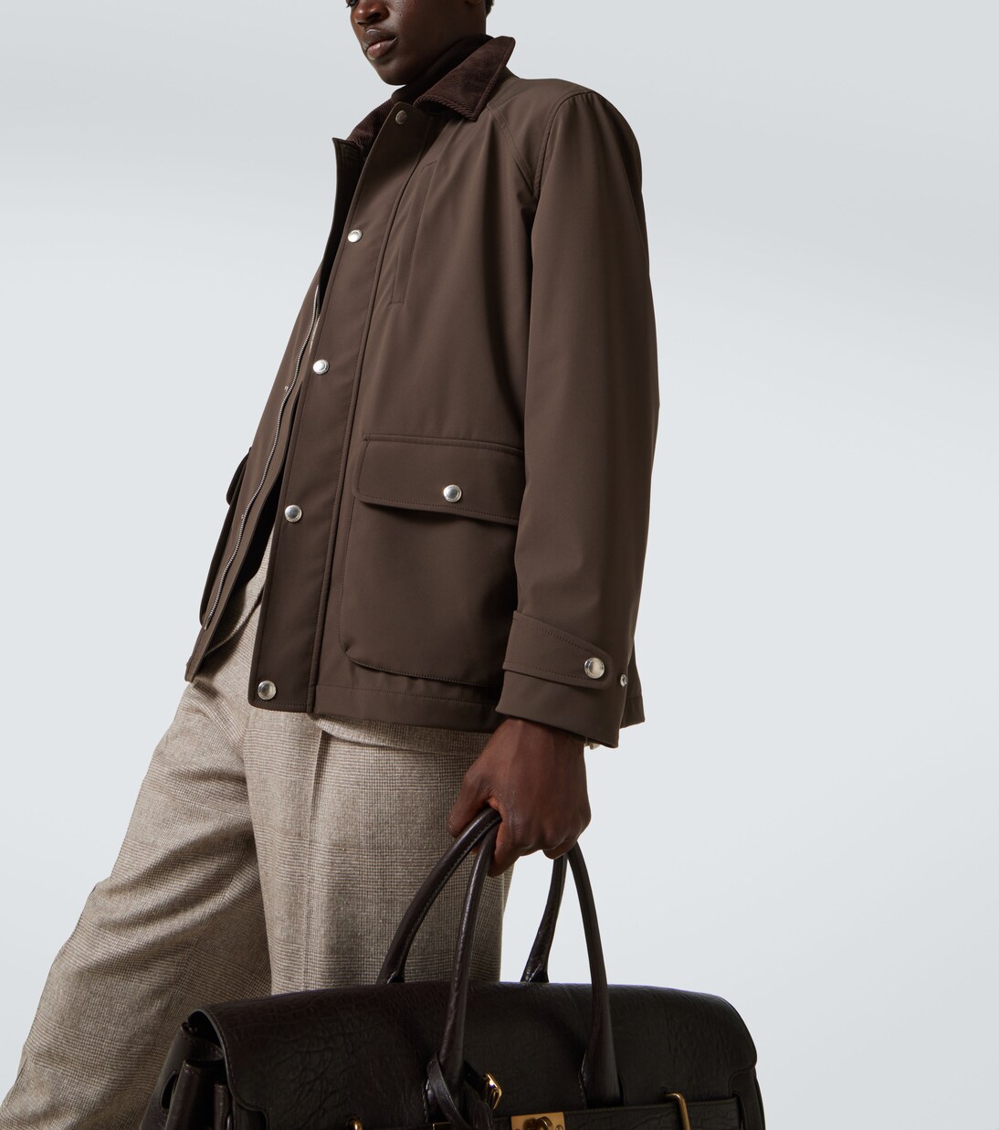 Corduroy-trimmed field jacket | Brunello Cucinelli