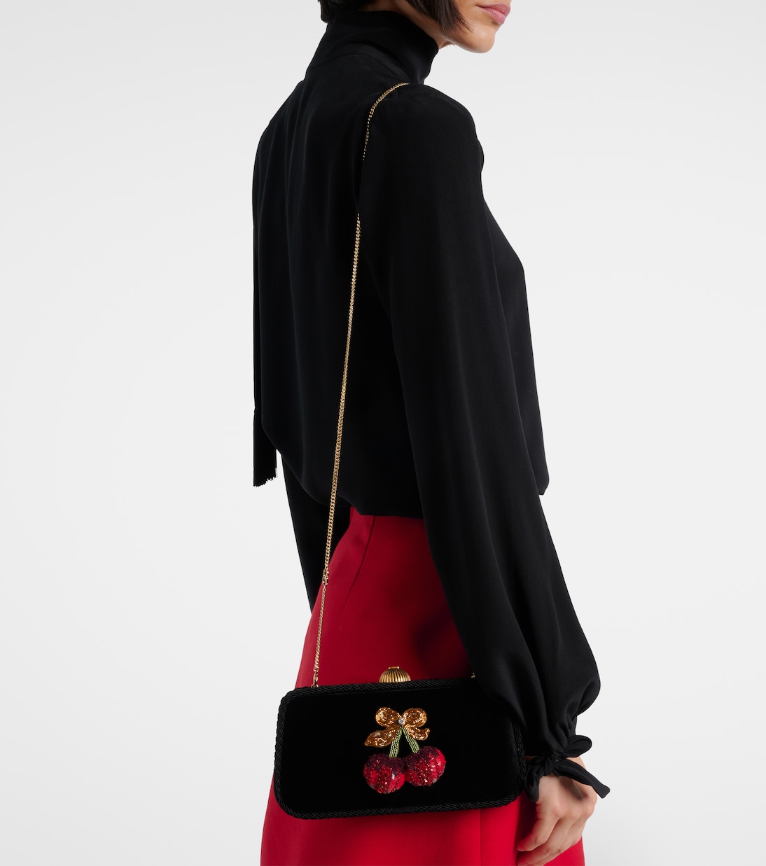 Pochette Carry Secrets en velours à ornements | Valentino Garavani