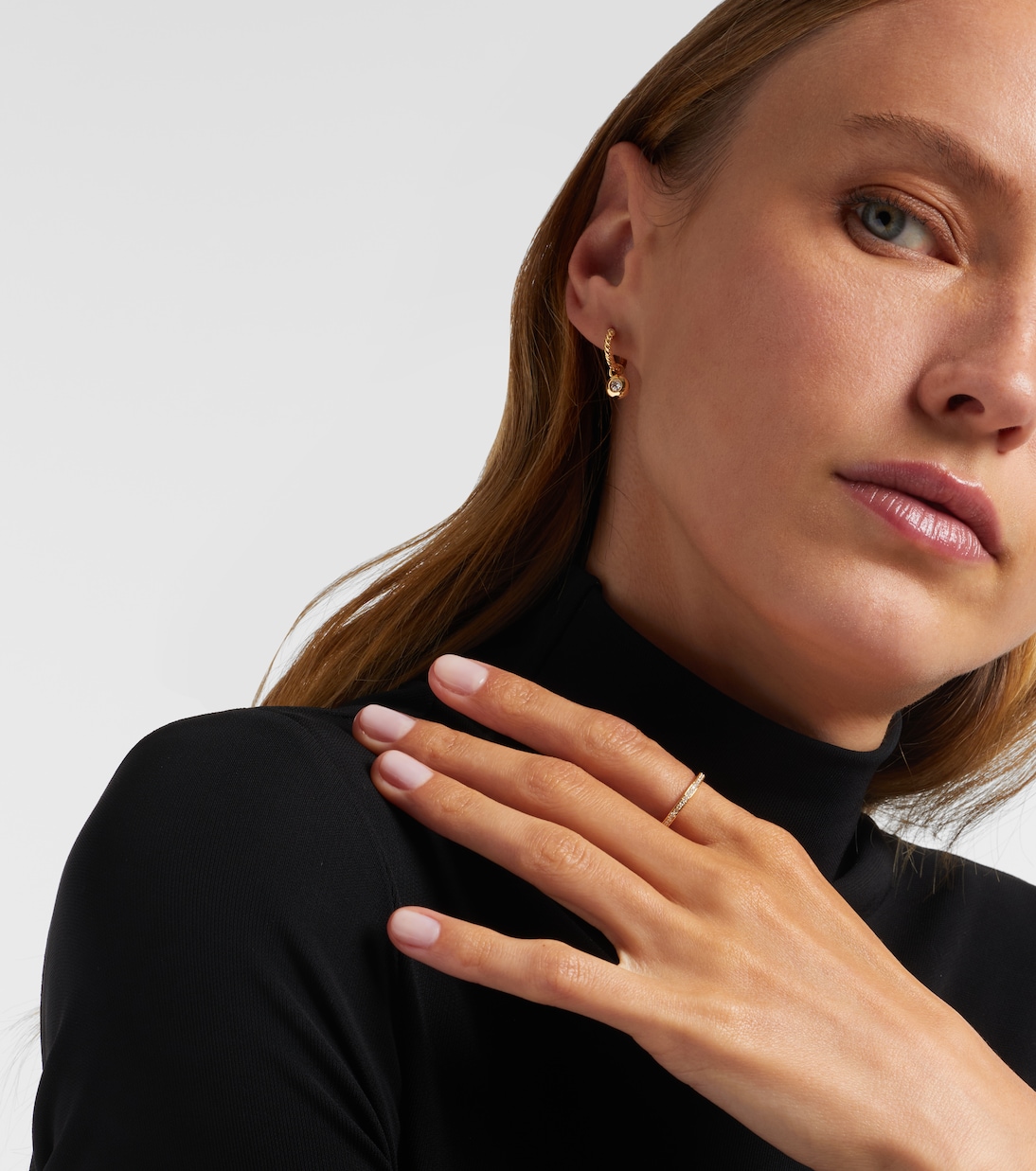 Ohrringe Cable Collectibles® Collection Petite Cable aus 18kt Gelbgold mit Diamanten | David Yurman