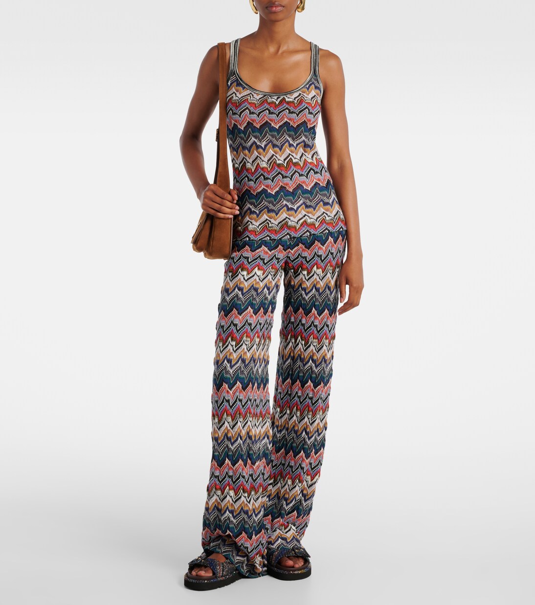 Sandalen aus Leder mit Pailletten | Missoni