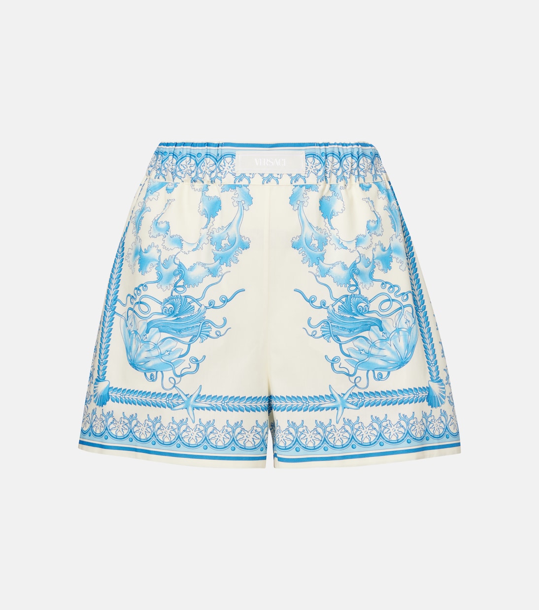 Underwater Barocco cotton poplin shorts | Versace