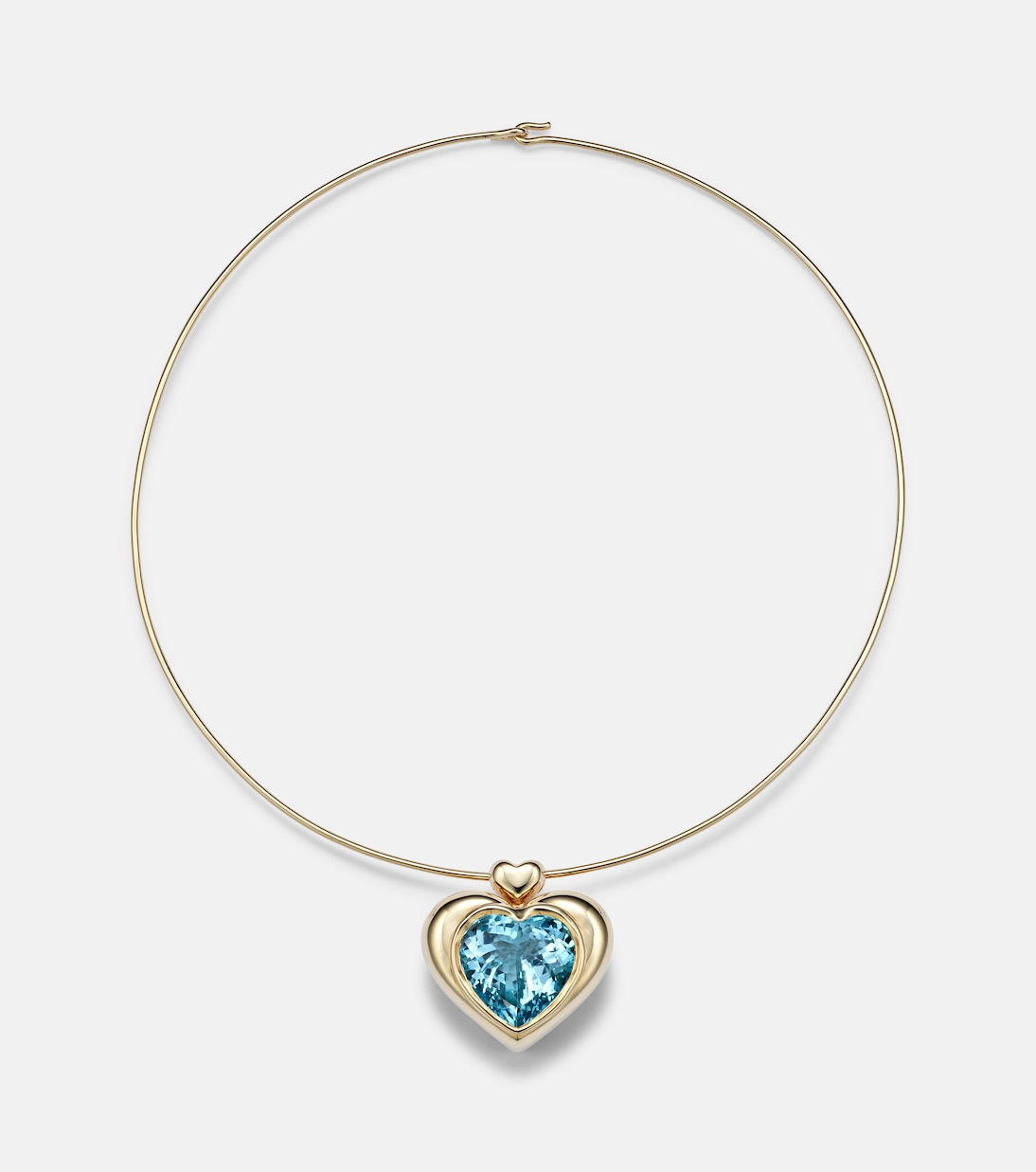 Collier Cupid's Big Heart en or 14 ct et topaze | Roxanne First