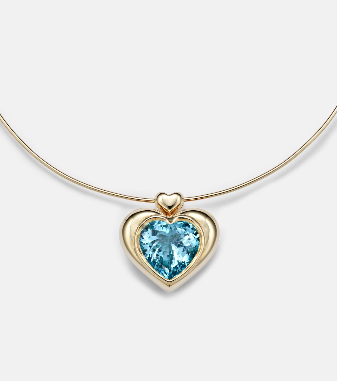Collier Cupid's Big Heart en or 14 ct et topaze | Roxanne First