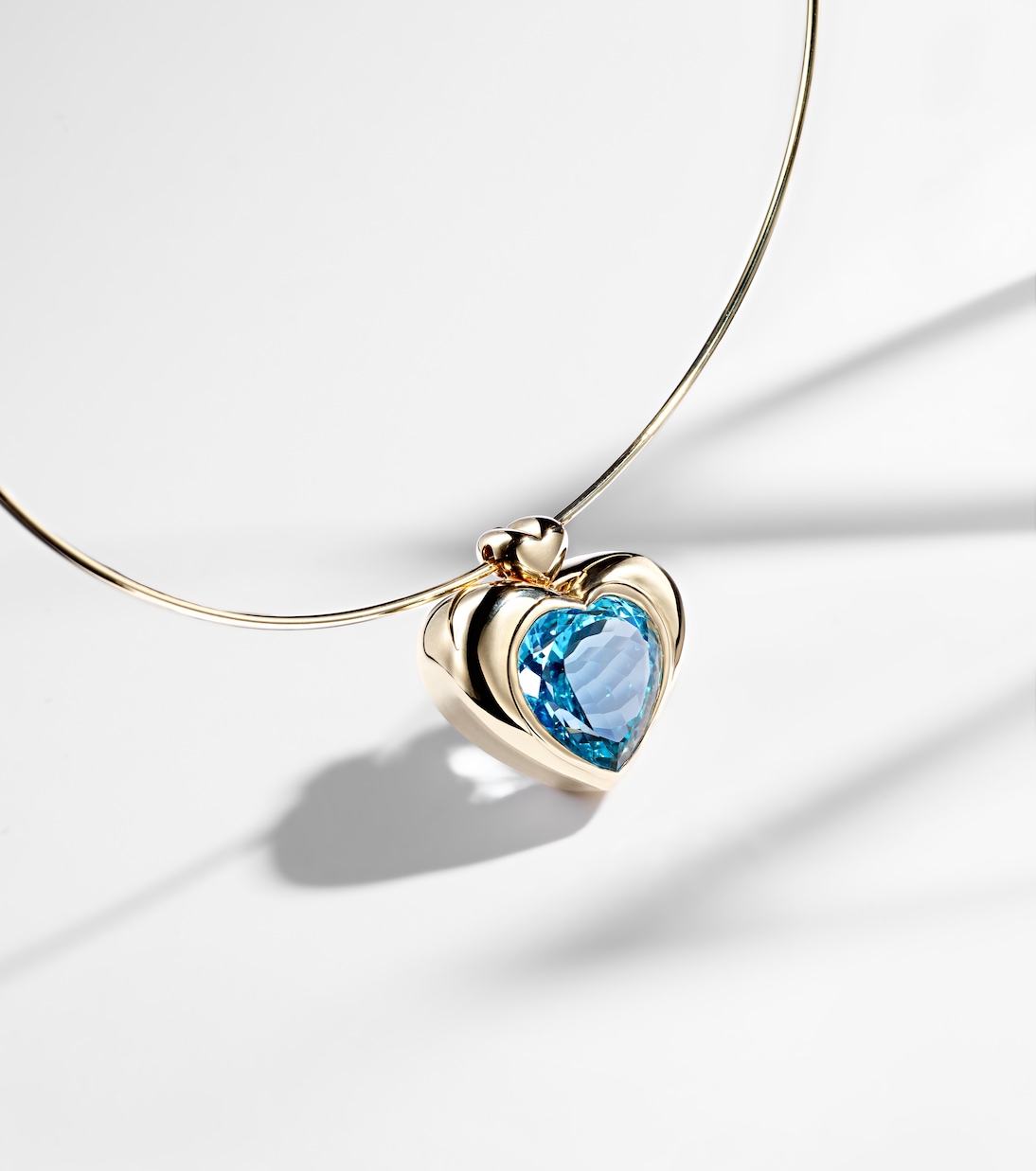 Collier Cupid's Big Heart en or 14 ct et topaze | Roxanne First