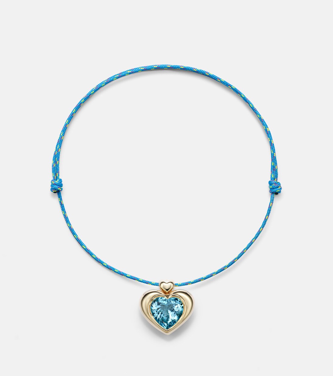 Collier Cupid's Big Heart en or 14 ct et topaze | Roxanne First