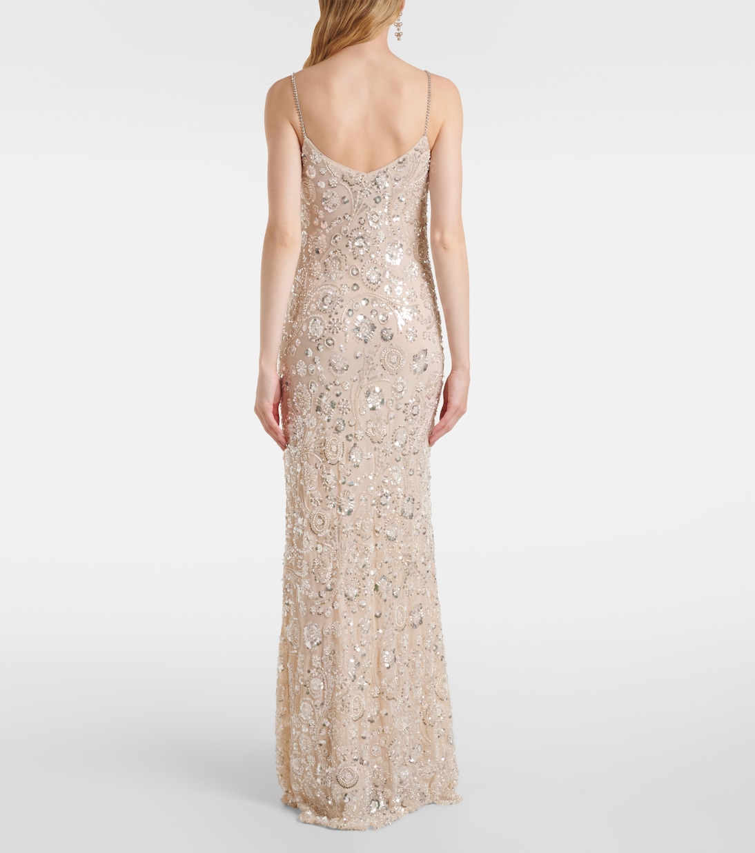 Maxikleid mit Pailletten und Kristallen | Self-Portrait