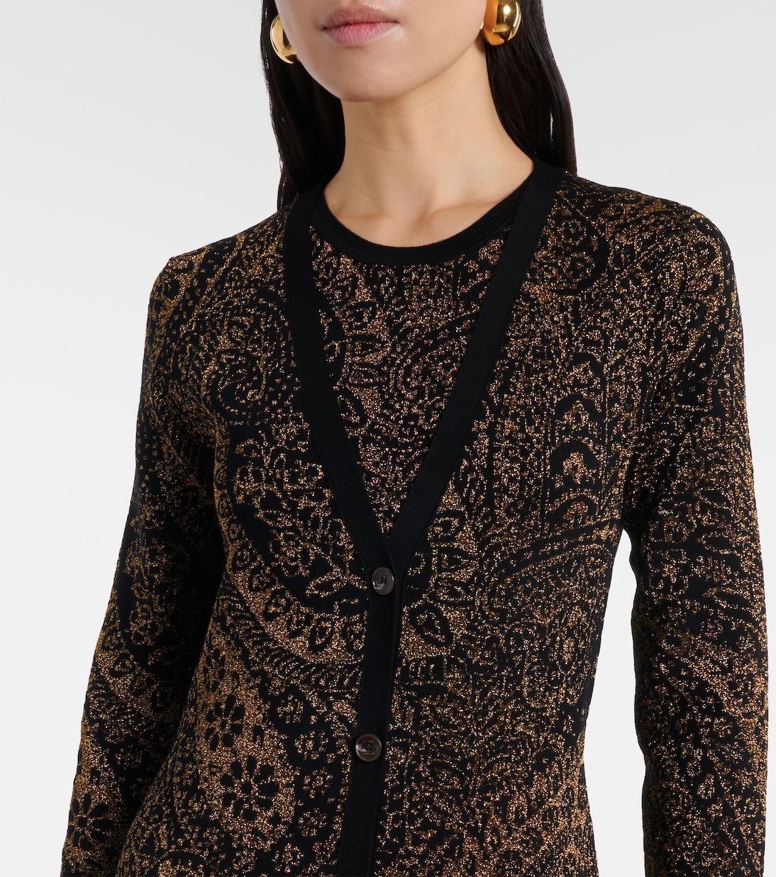 Paisley wool-blend lamé cardigan | Etro