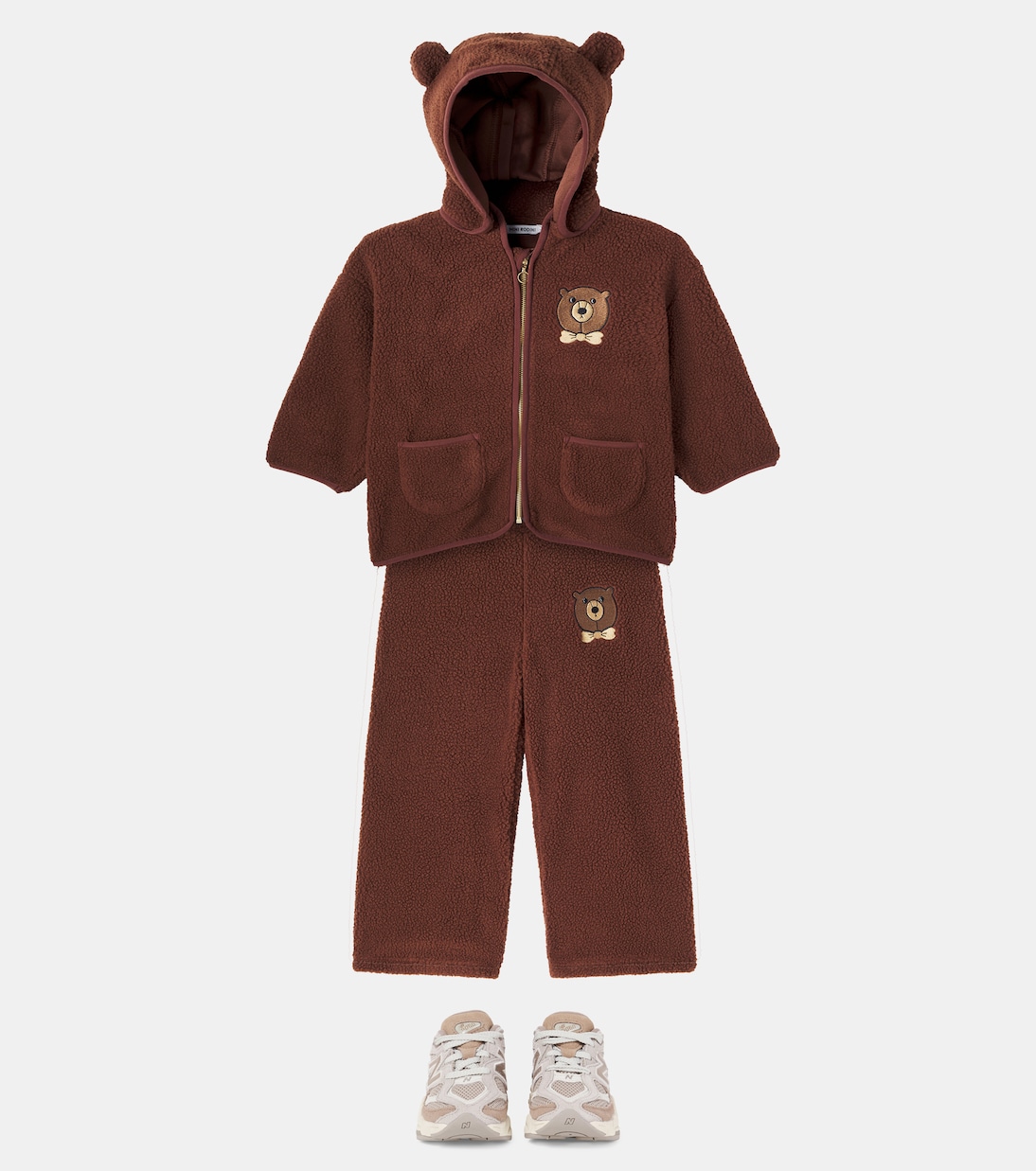 Bear embroidered fleece sweatpants | Mini Rodini
