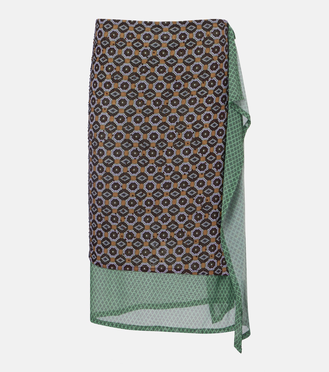 Embellished printed jersey midi skirt | Dries Van Noten