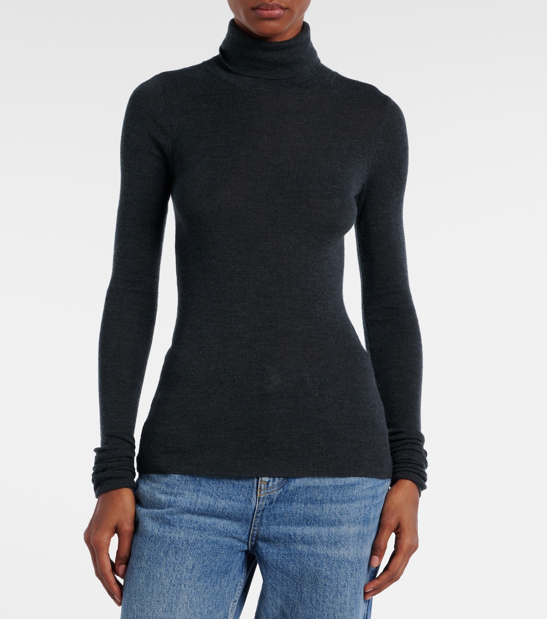 Utica Thin wool and silk turtleneck sweater | The Frankie Shop