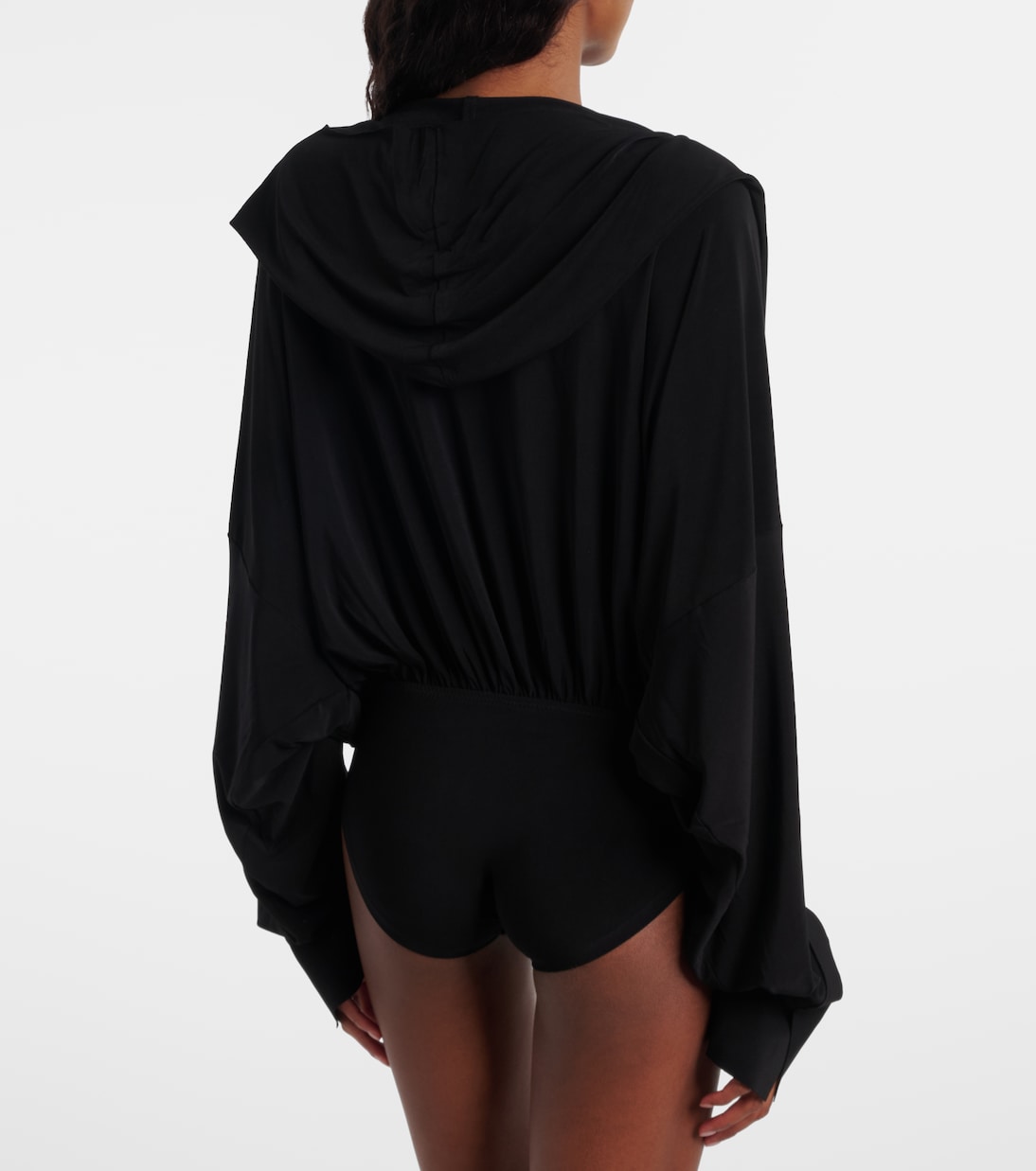 Draped hooded bodysuit | Norma Kamali