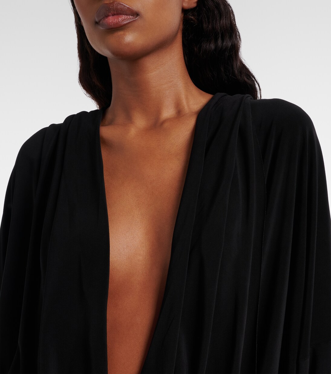 Draped hooded bodysuit | Norma Kamali