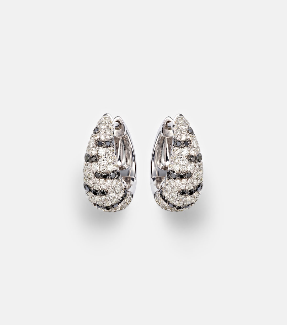 Boucles d'oreilles Zèbre en or blanc 18 ct et diamants | Yvonne Léon