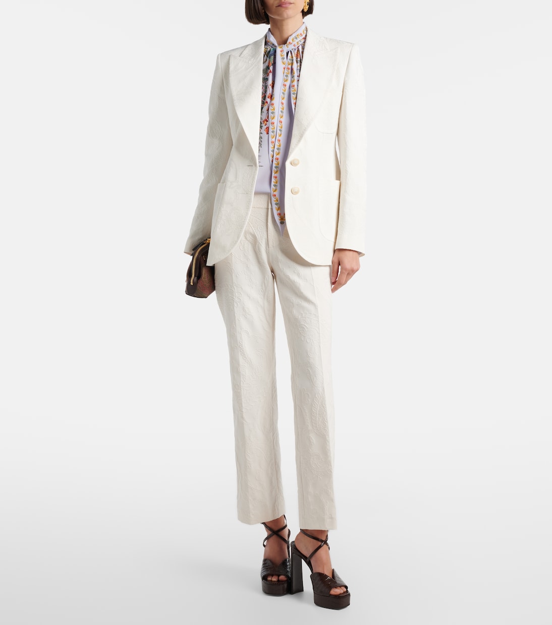 Jeans flared cropped in jacquard paisley | Etro