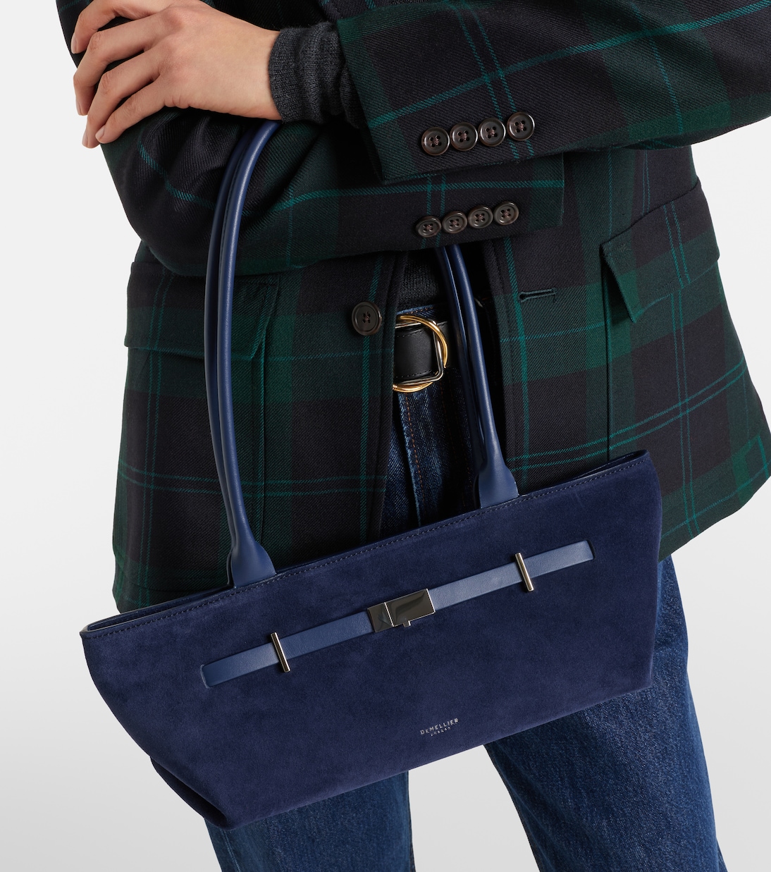 Schultertasche New York aus Veloursleder | DeMellier